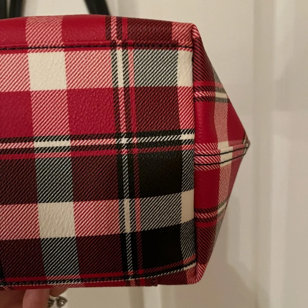 kate spade Red Black White Plaid Tote